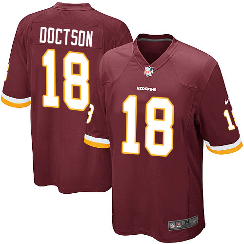 Men's Game Josh Doctson Nike Jersey Burgundy Red Home - #18 NFL Washington Redskins